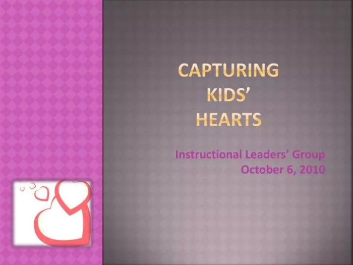 Capturing kids hearts hand signals