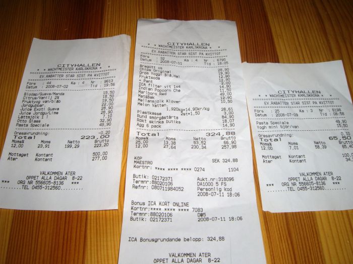 Cash receipts from customers paying for daily ski passes